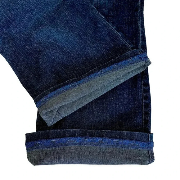 Levi Strauss Signature Bootcut At Waist Denim Stretchy Dark Blue Jeans 16 Short - Picture 16 of 16